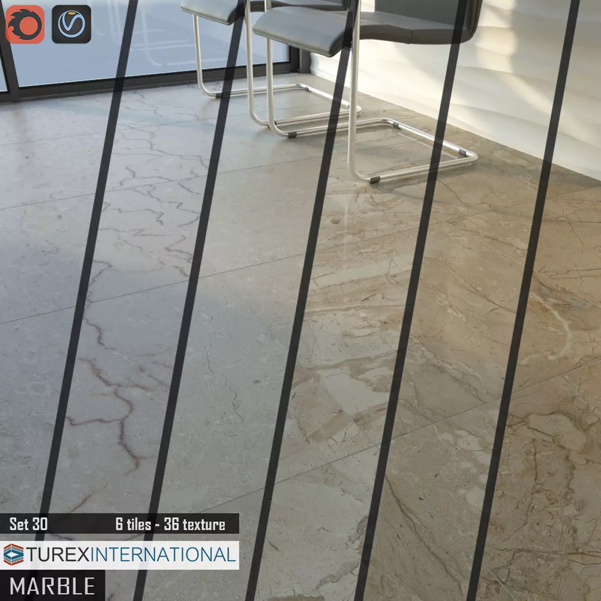 TUREX INTERNATIONAL Marble Tiles Set 3D model_0