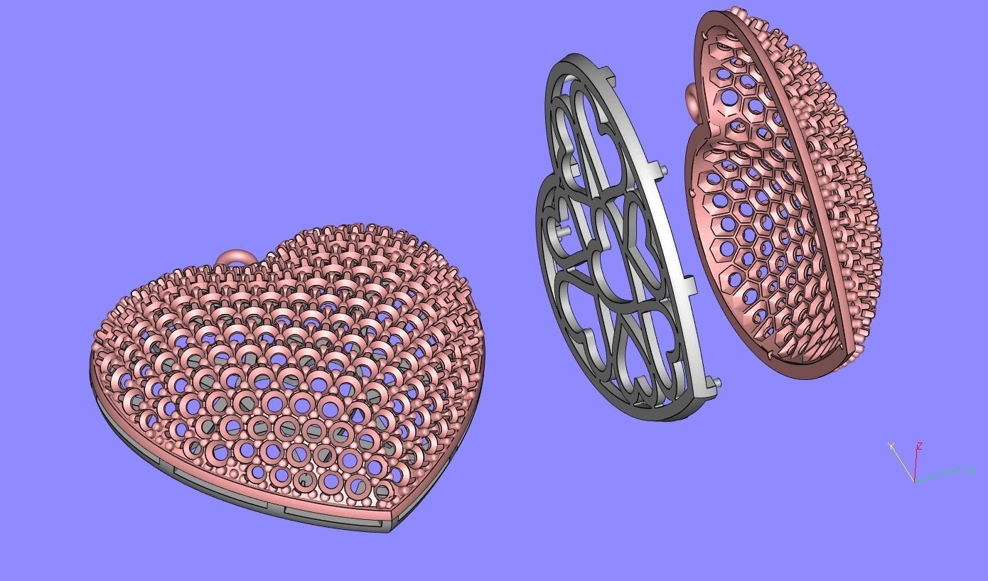 MGold036 - Beautiful Heart Pendant 3D print model_9