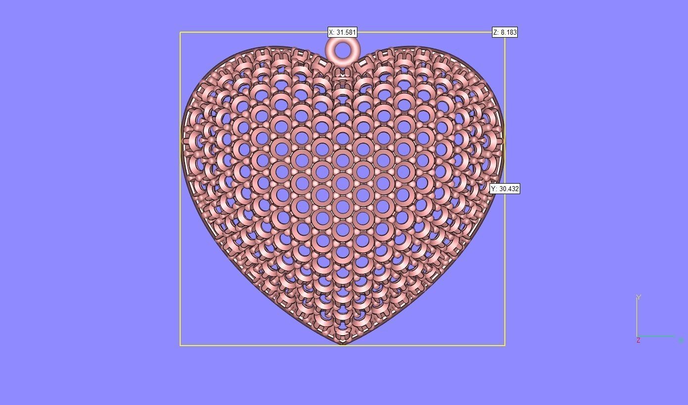 MGold036 - Beautiful Heart Pendant 3D print model_13
