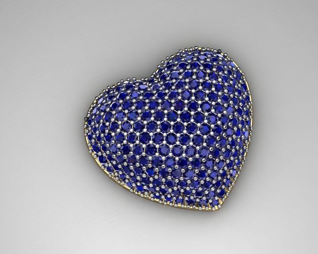 MGold036 - Beautiful Heart Pendant 3D print model