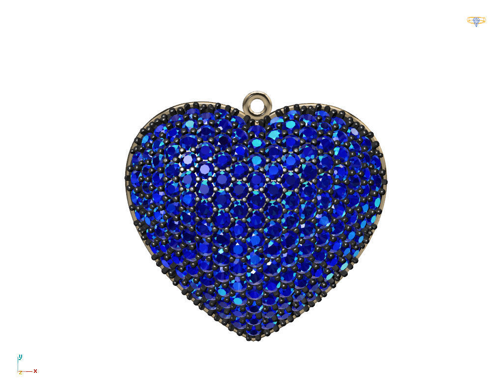 MGold036 - Beautiful Heart Pendant 3D print model_1