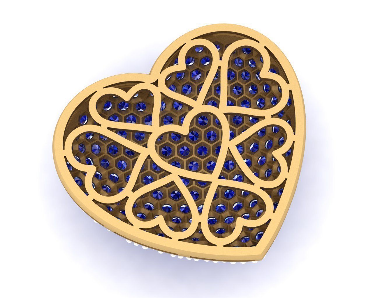 MGold036 - Beautiful Heart Pendant 3D print model_3
