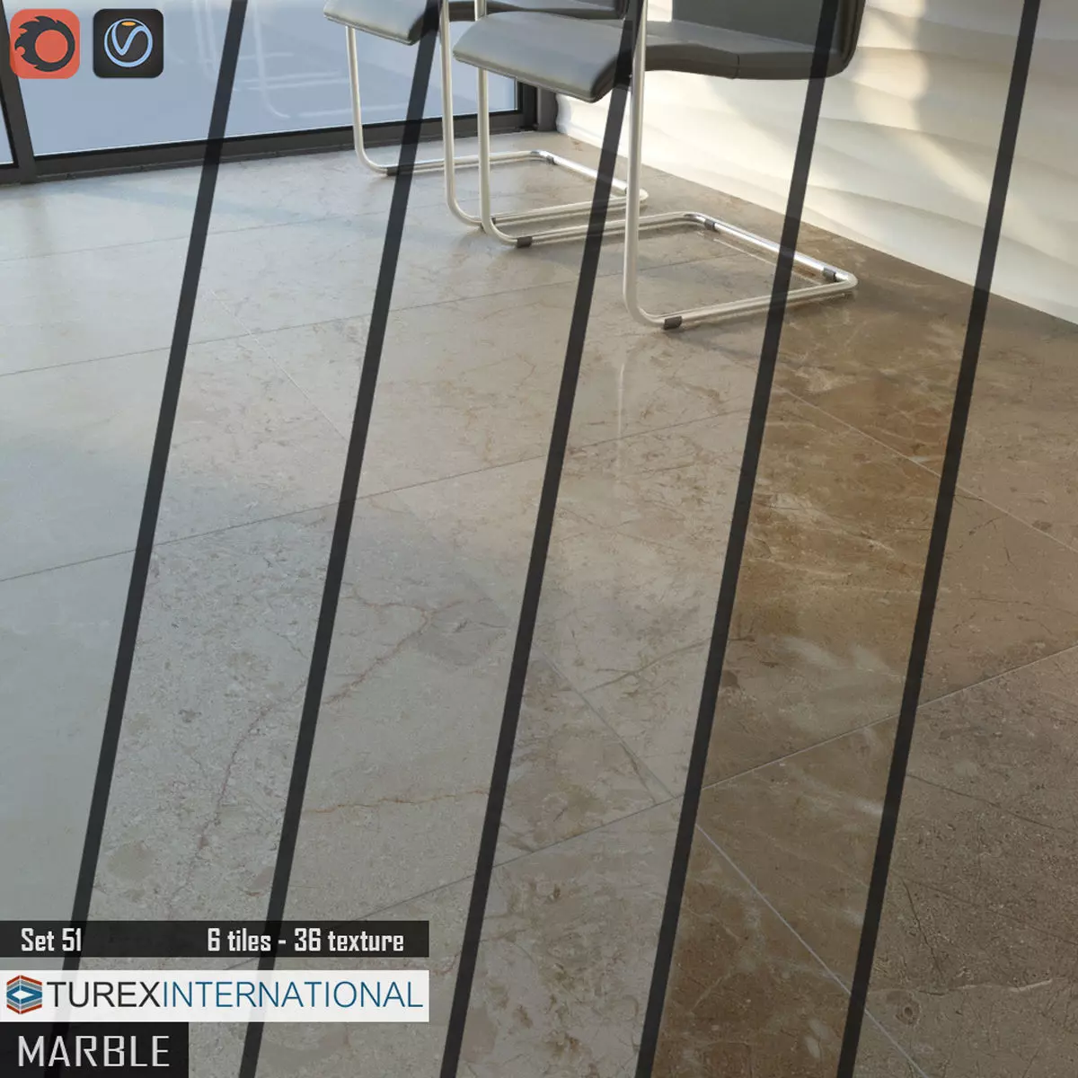 TUREX INTERNATIONAL Marble Tiles Set 3D model_0