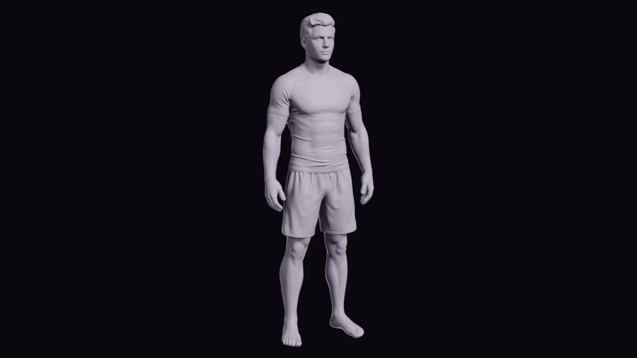 Standing Personal Trainer in a Fitted Top and Shorts Figurine 3D print model