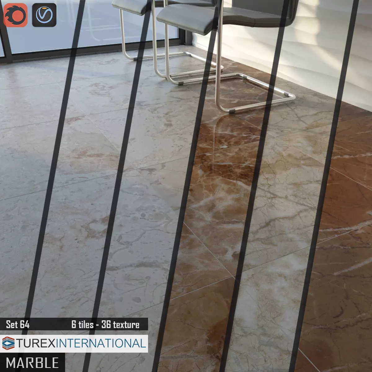 TUREX INTERNATIONAL Marble Tiles Set 3D model_0