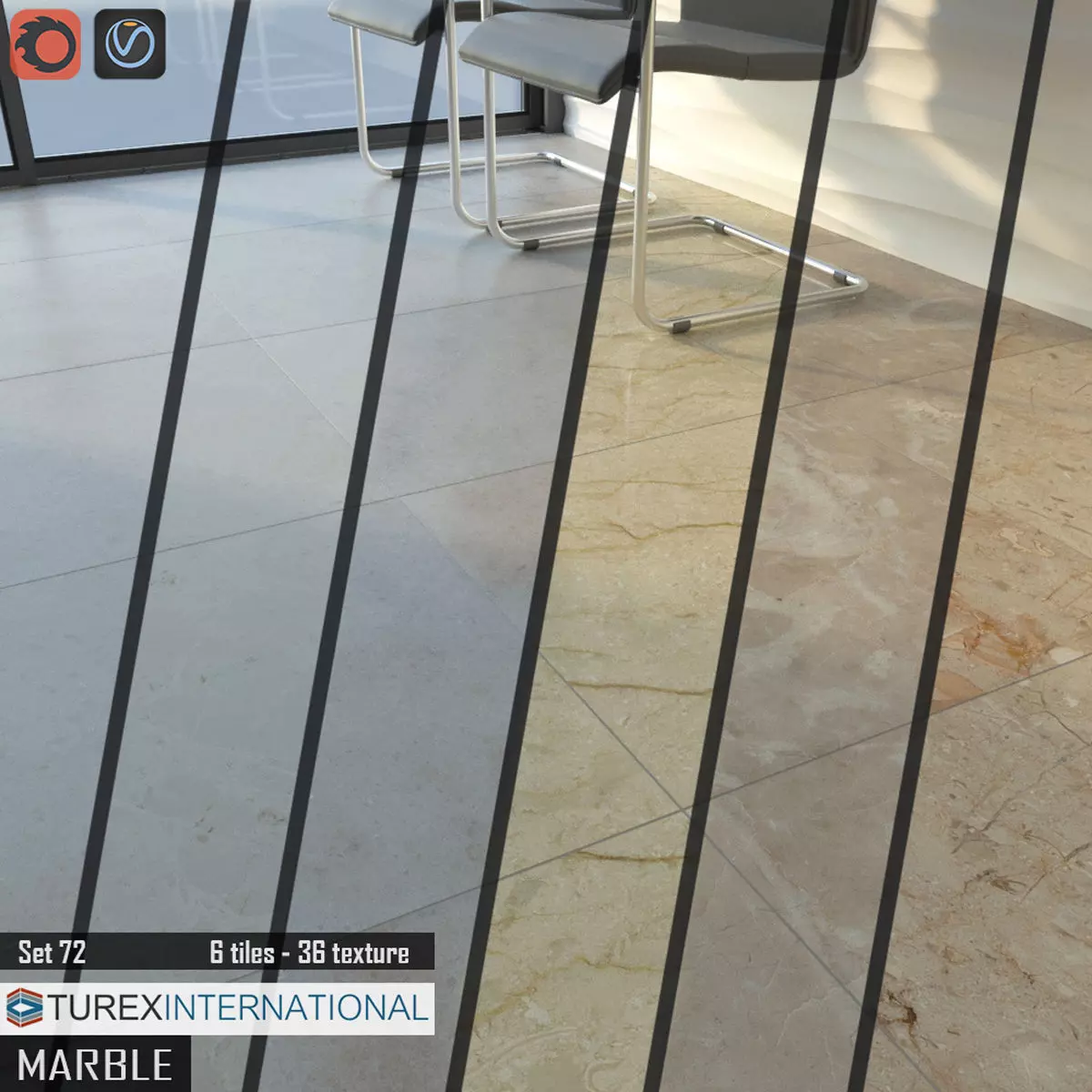 TUREX INTERNATIONAL Marble Tiles Set 3D model_0