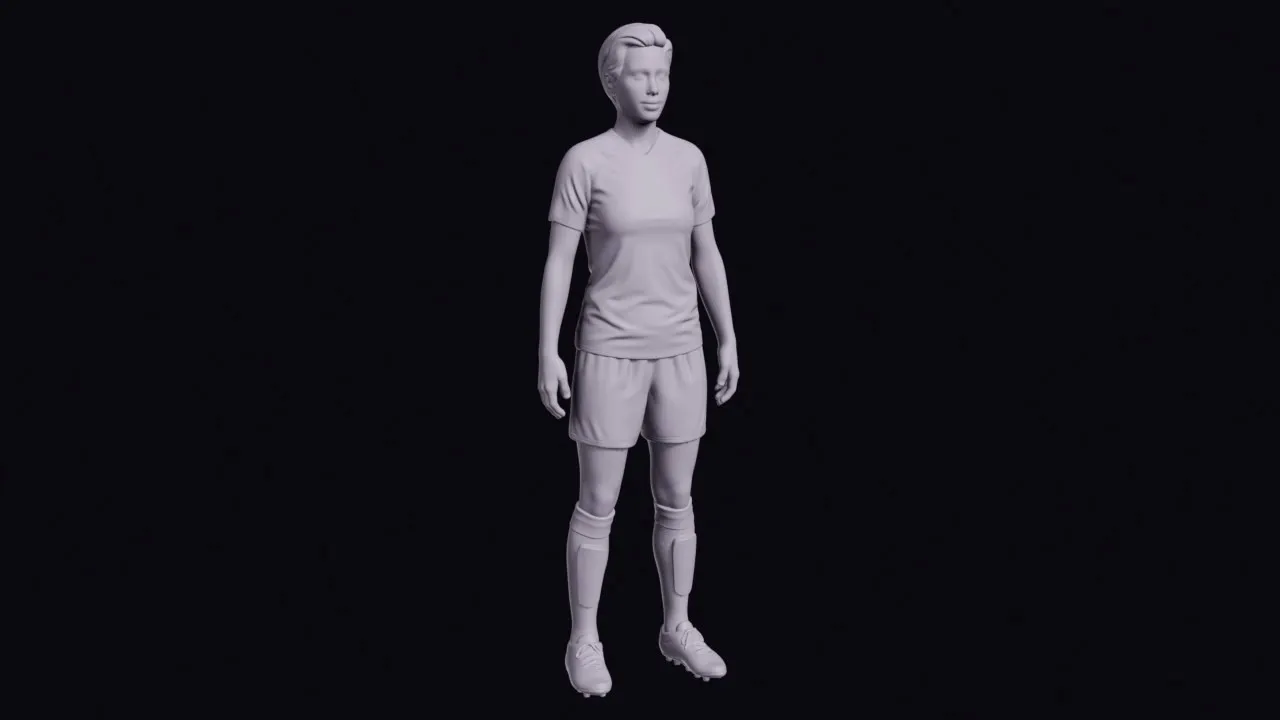 Standing Female Footballer in a Team Kit and Boots Figurine 3D print model