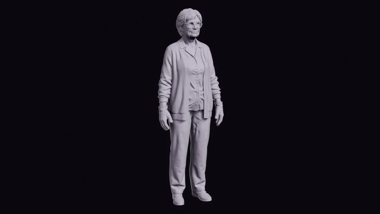Standing Archivist in a Cardigan and Blouse Figurine 3D print model
