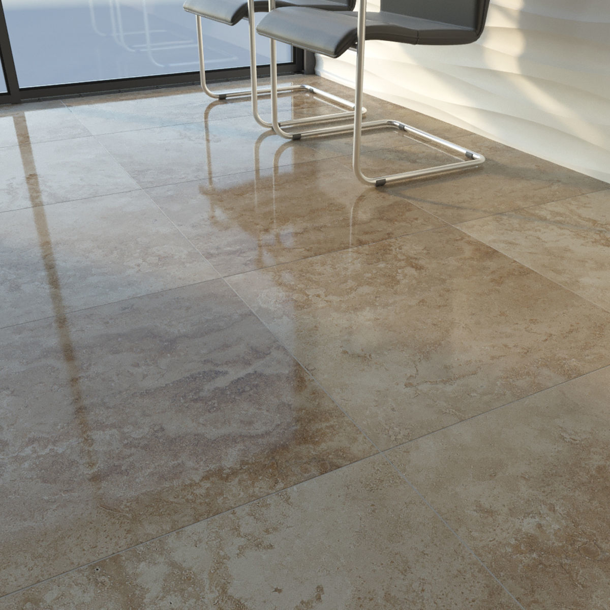 TUREX INTERNATIONAL Travertine Tiles Set 3D model_11