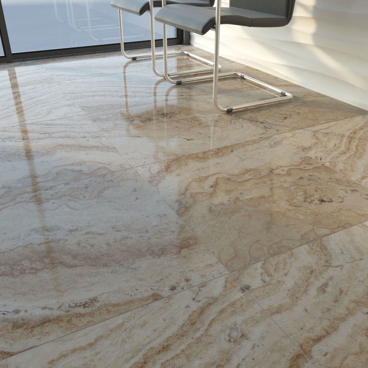 TUREX INTERNATIONAL Travertine Tiles Set 3D model_7