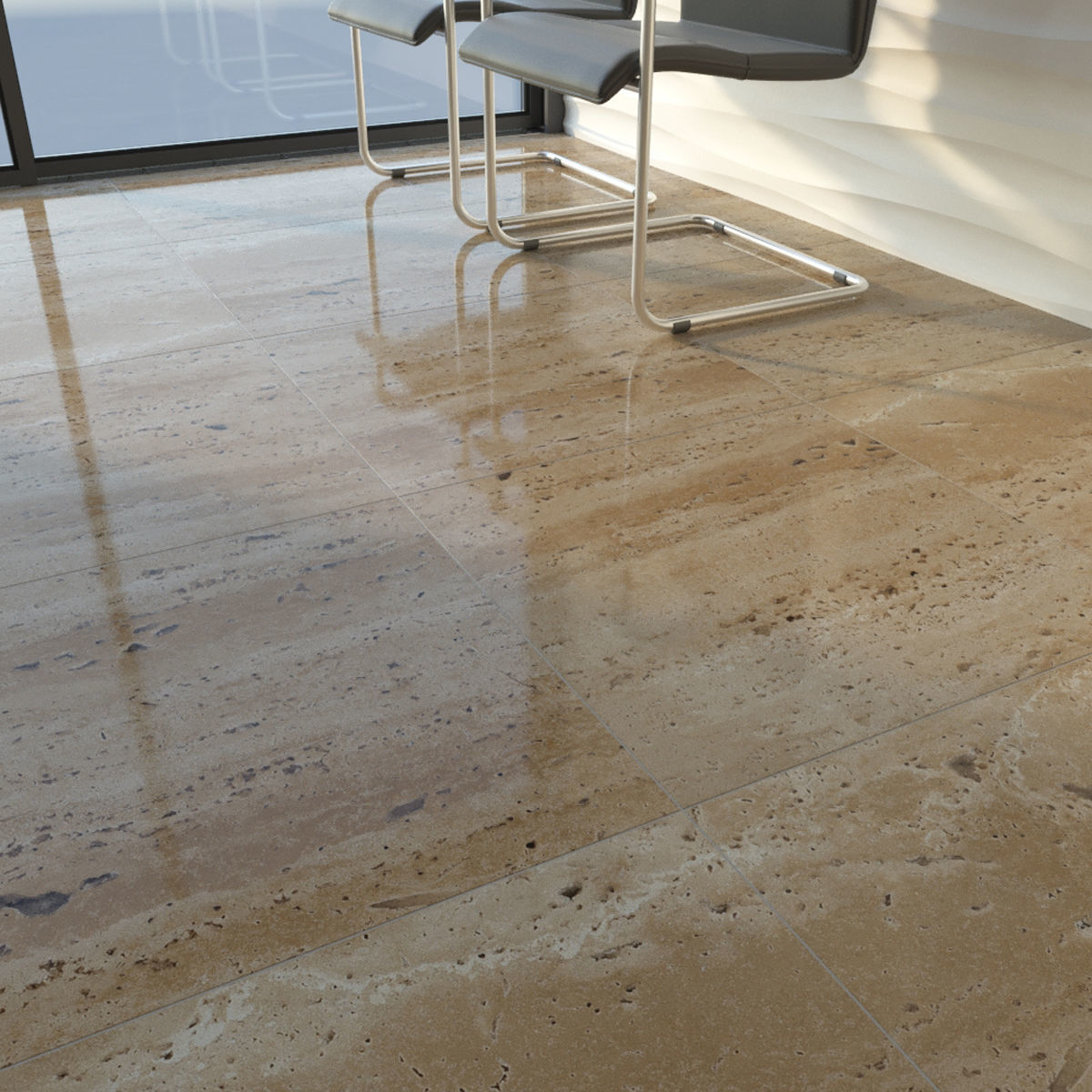 TUREX INTERNATIONAL Travertine Tiles Set 3D model_9