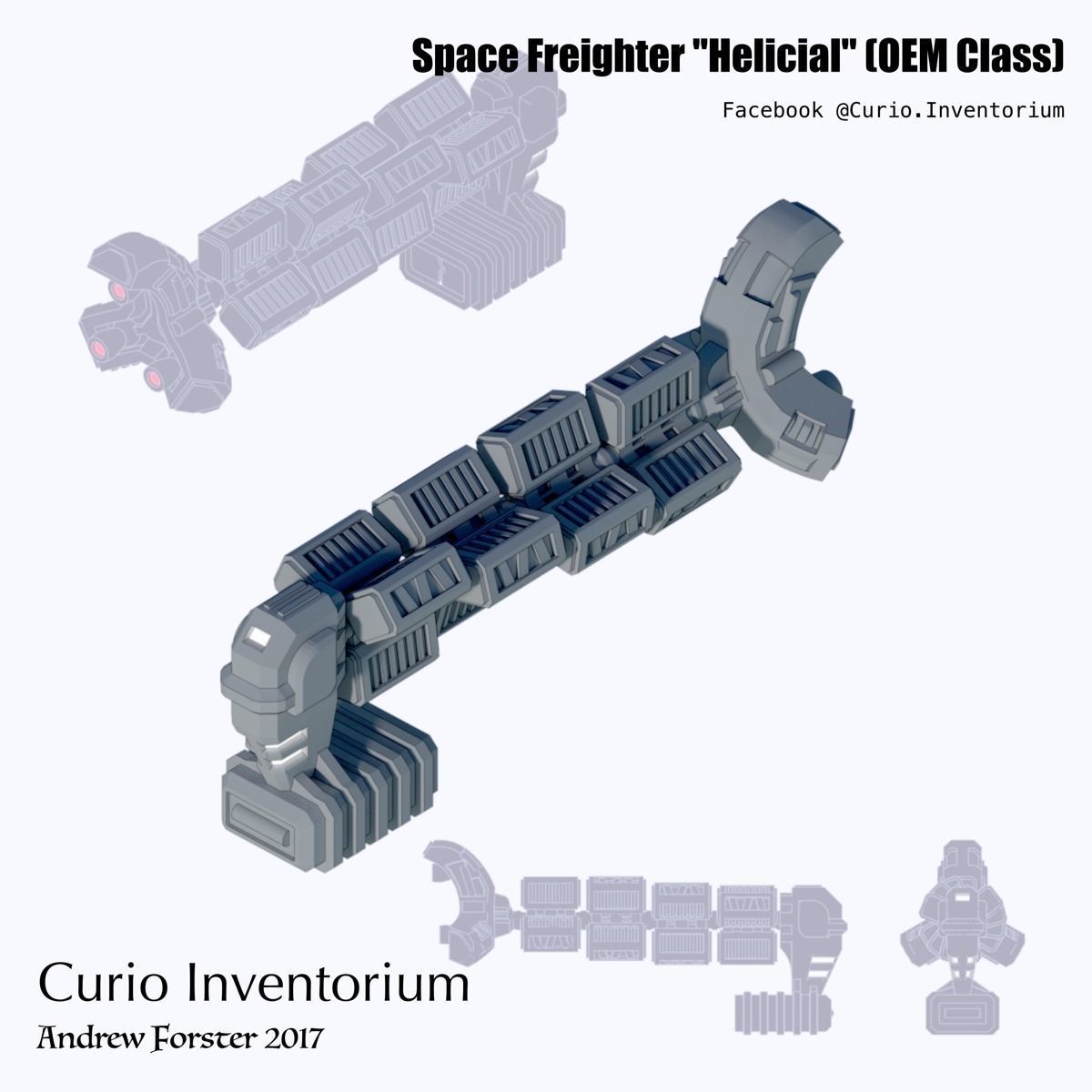 Space Freighter Helicial 3D print model_0