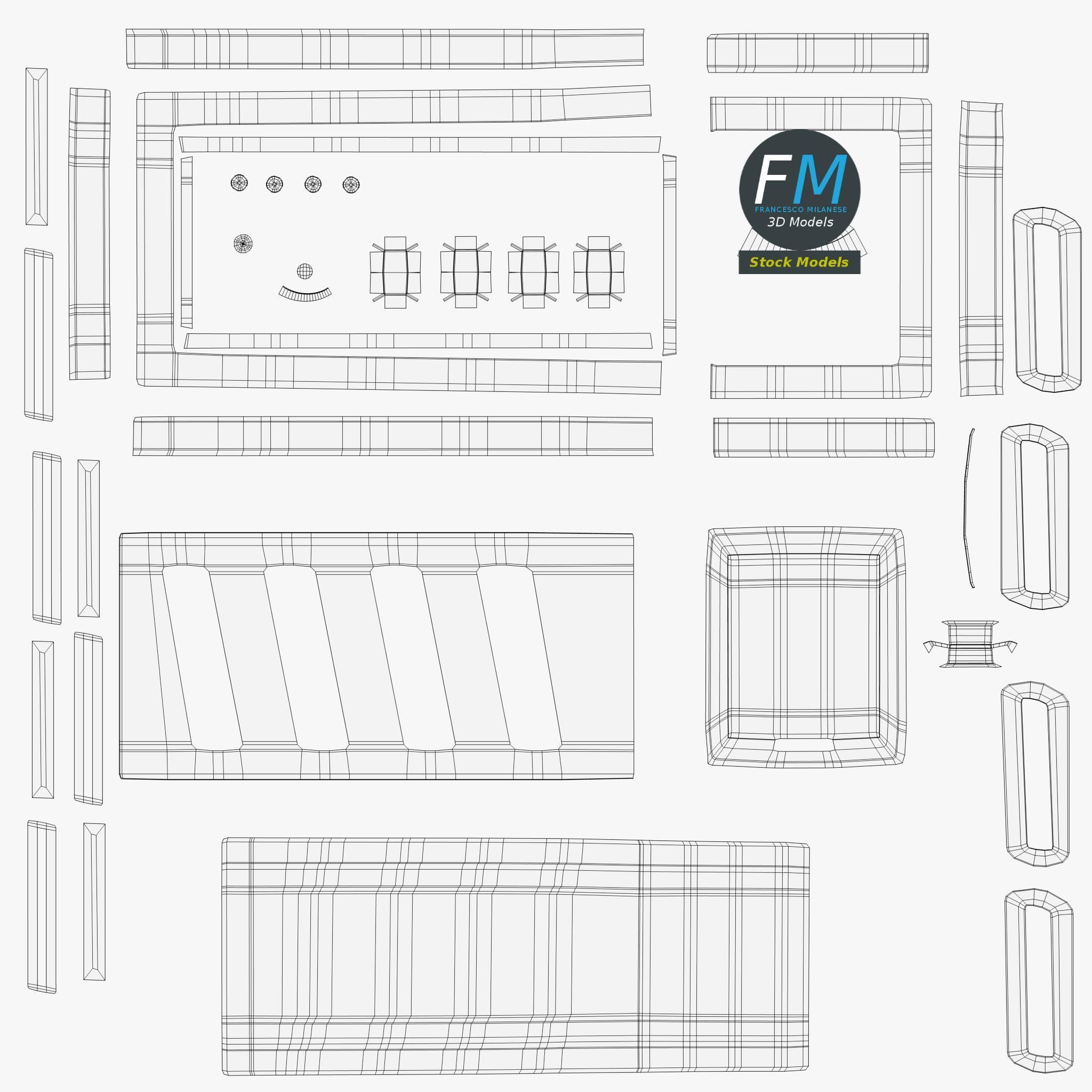 Guitar equalizer control panel 3D model_11