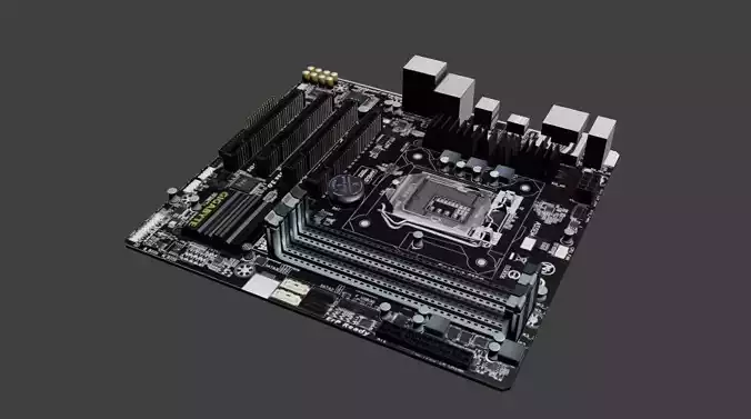 Gigabyte B85M-D3H Motherboard 3D model
