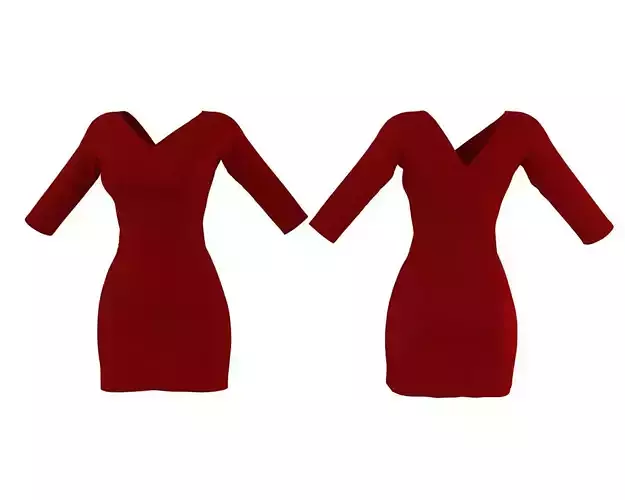 Stylish Designer Women Mini Dress 3D model 