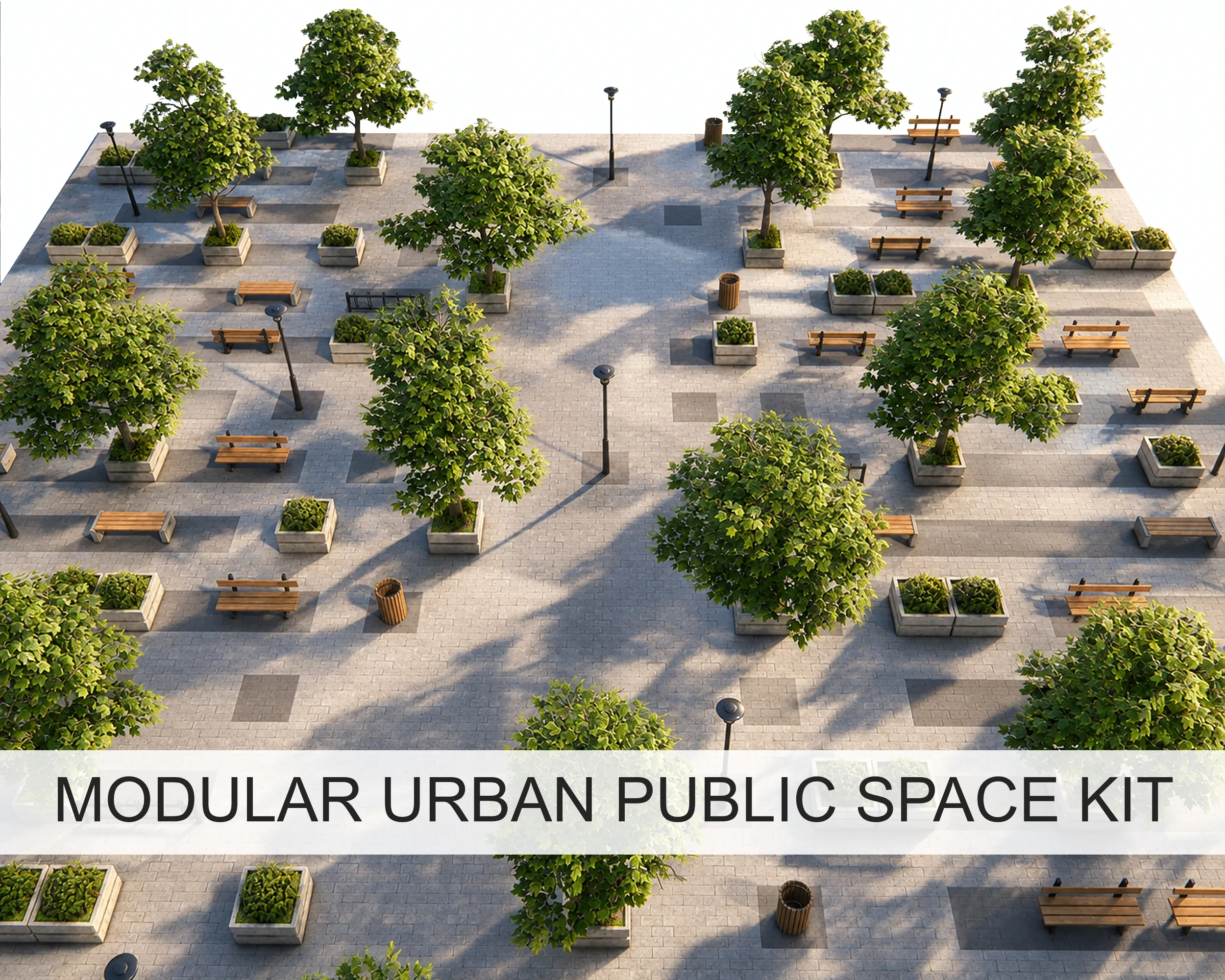 Modular Urban Public Space Kit 3D model