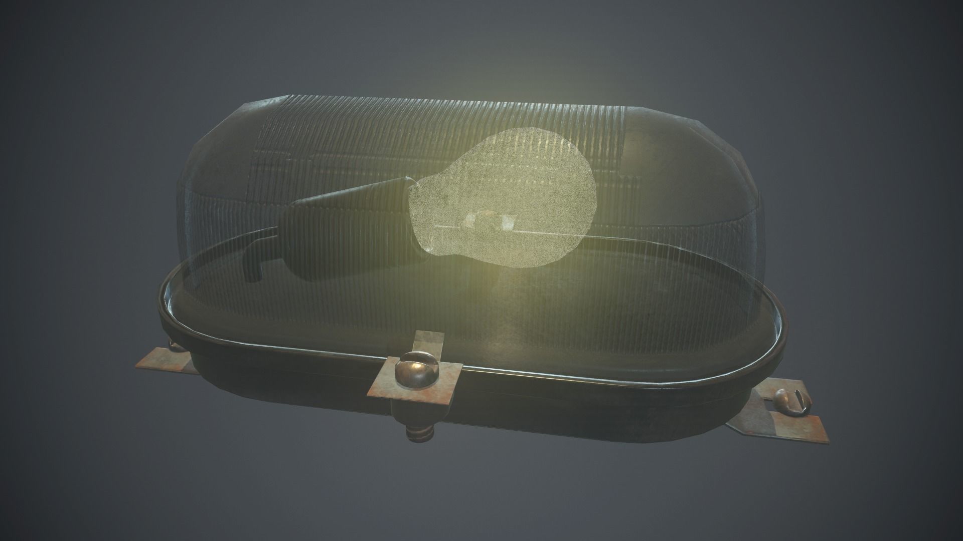 Old Wall Light PBR Game Ready Low-poly 3D model_9