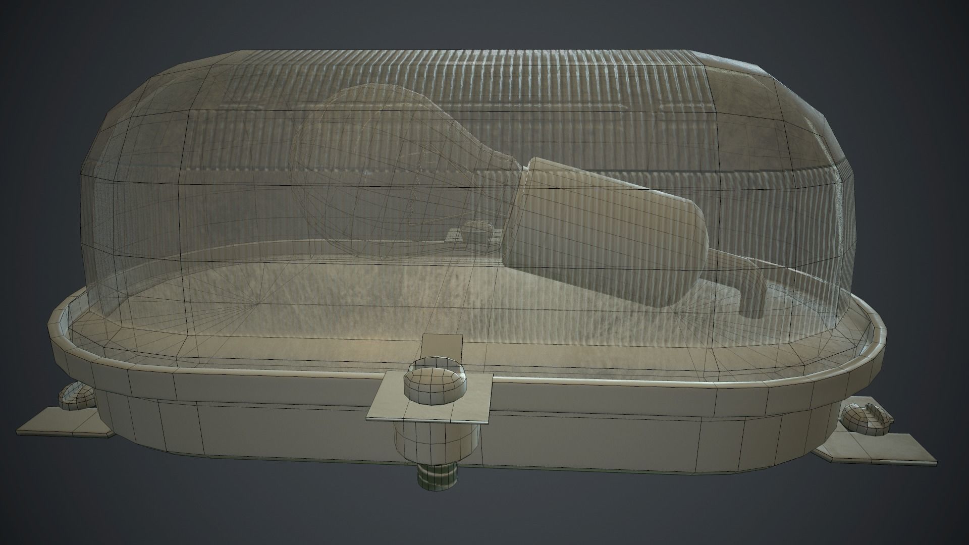 Old Wall Light PBR Game Ready Low-poly 3D model_14