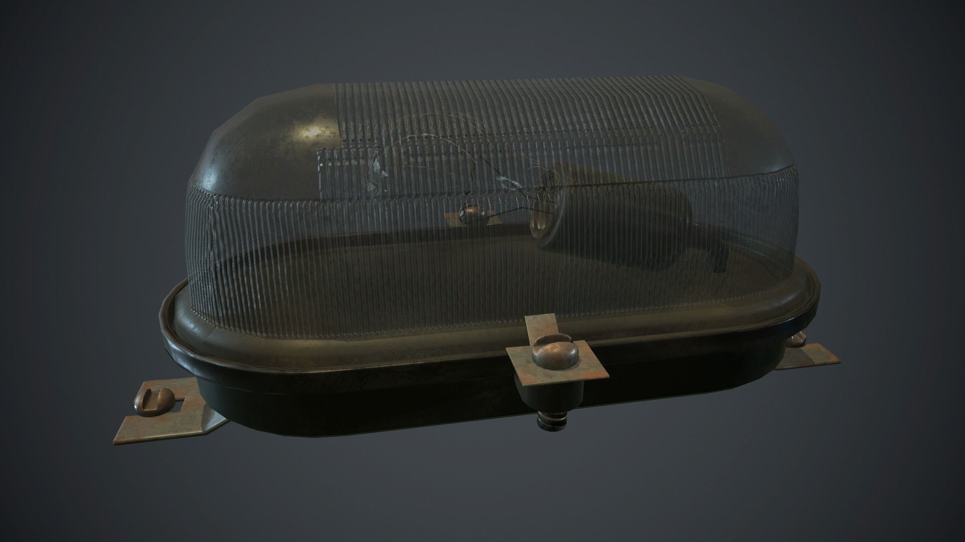 Old Wall Light PBR Game Ready Low-poly 3D model_3