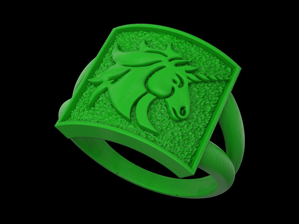 Unicorn ring 3D print model_5