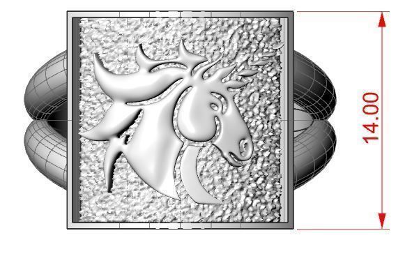 Unicorn ring 3D print model_6