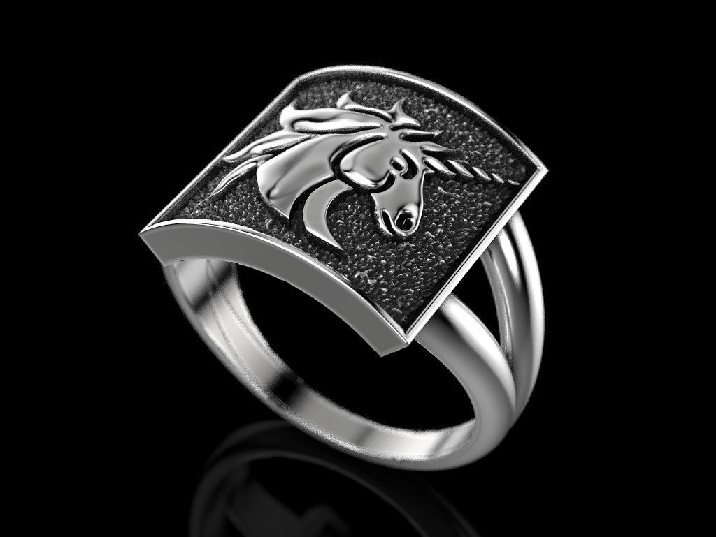Unicorn ring 3D print model_1