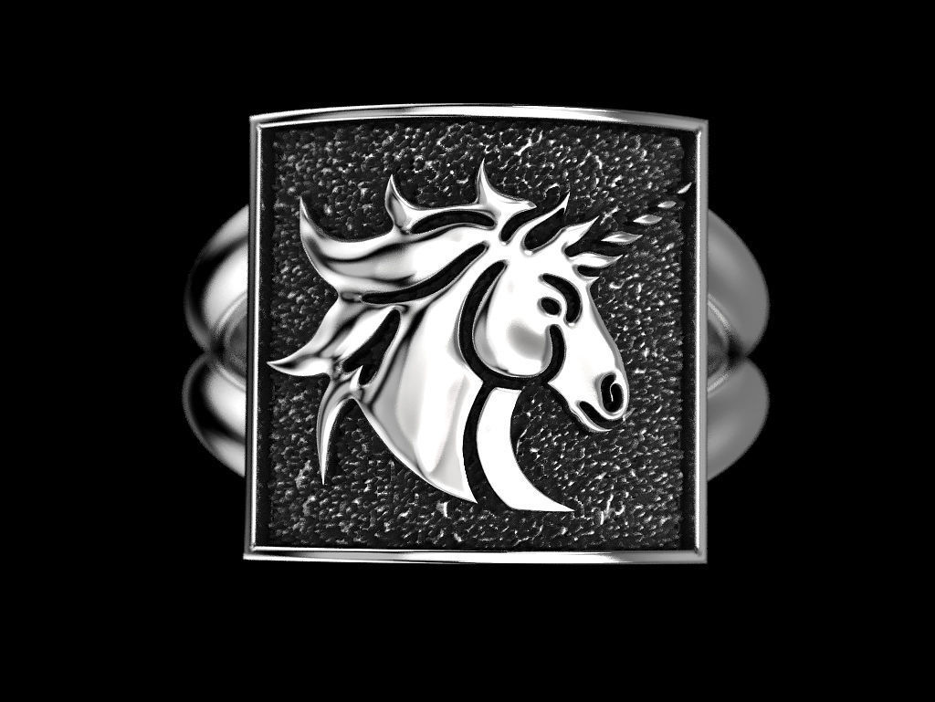 Unicorn ring 3D print model_2