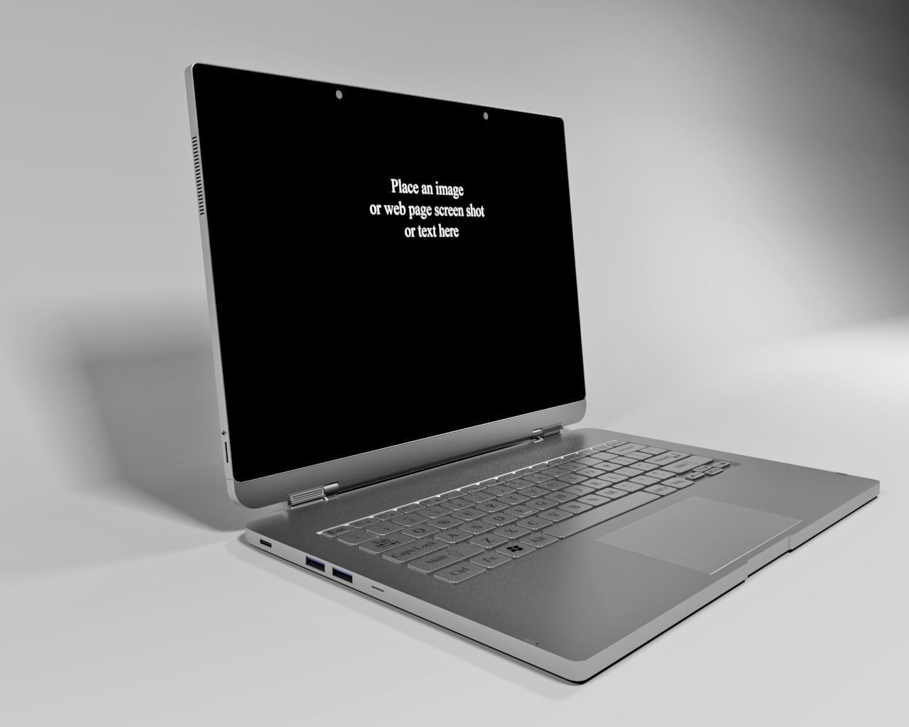 Laptop 2 in one Position one 3D model_1