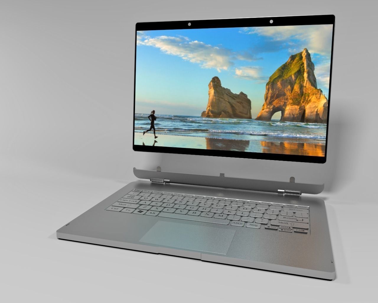 Laptop 2 in one Position one 3D model_2