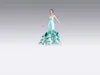 3D model Dress layering model thin strap fish skirt model ruffled dress ...