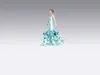 3D model Dress layering model thin strap fish skirt model ruffled dress ...