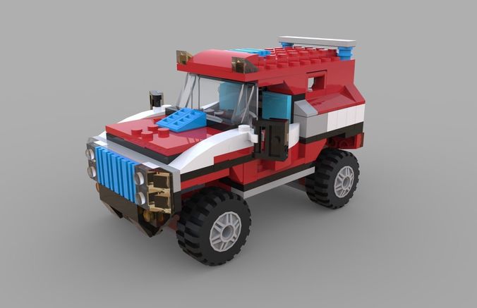 Lego jeep game Low-poly 3D model