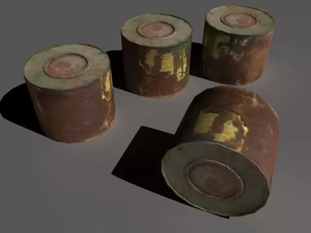 Old paint enamel Low-poly 3D model_0