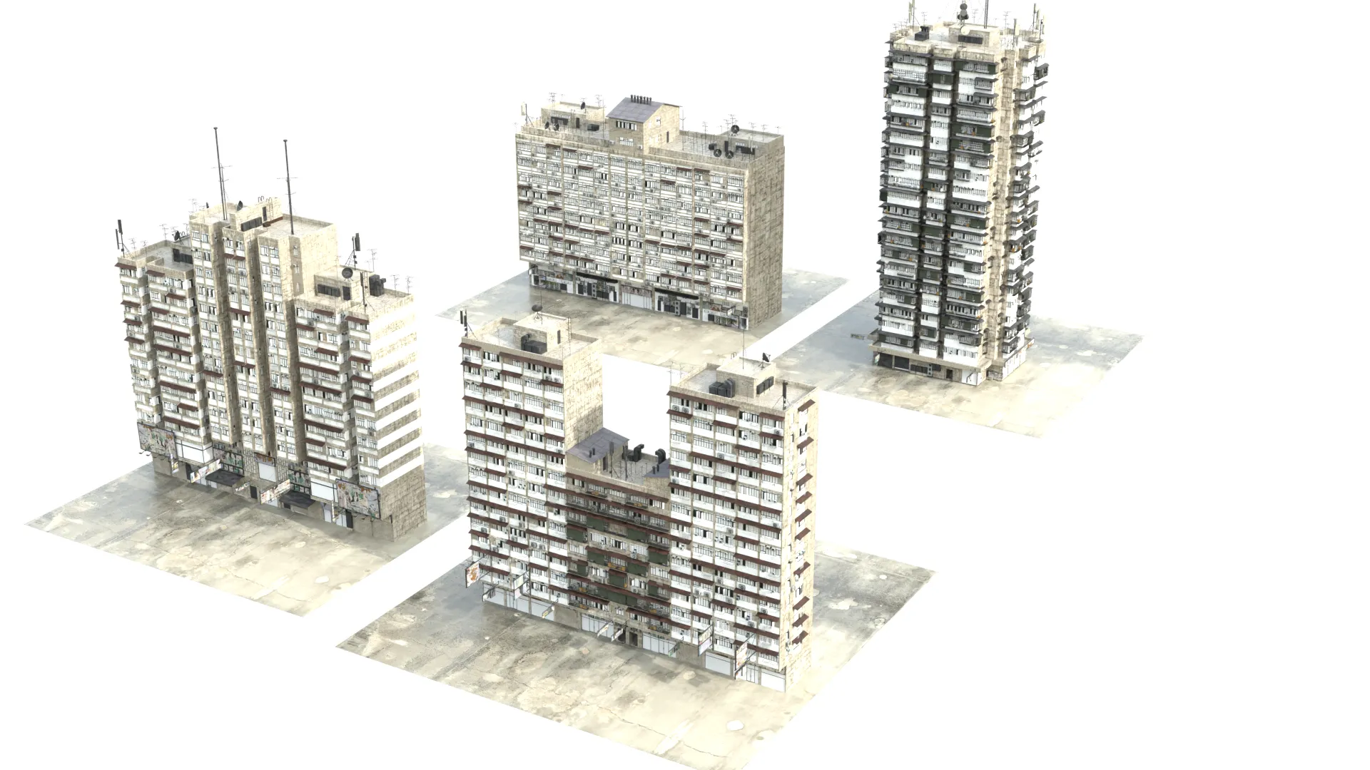 Modular Megablocks City Buildings Pack 3D model | CGTrader