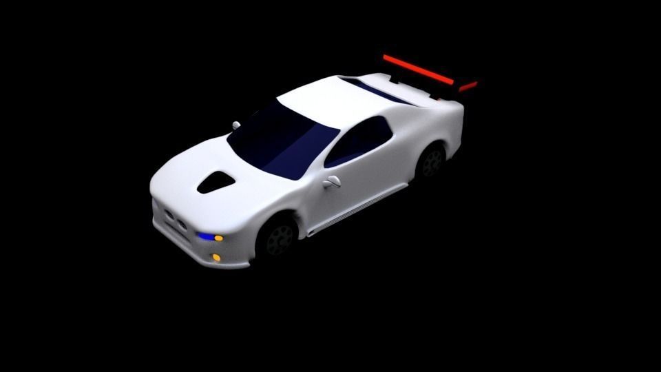 lowpoly sport car Low-poly 3D model_1