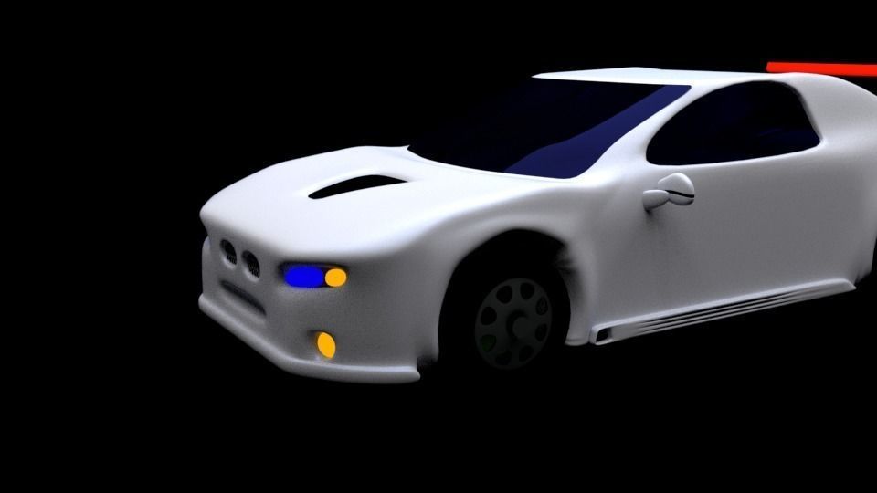 lowpoly sport car Low-poly 3D model_0