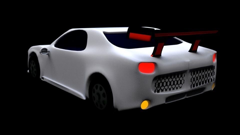 lowpoly sport car Low-poly 3D model_2