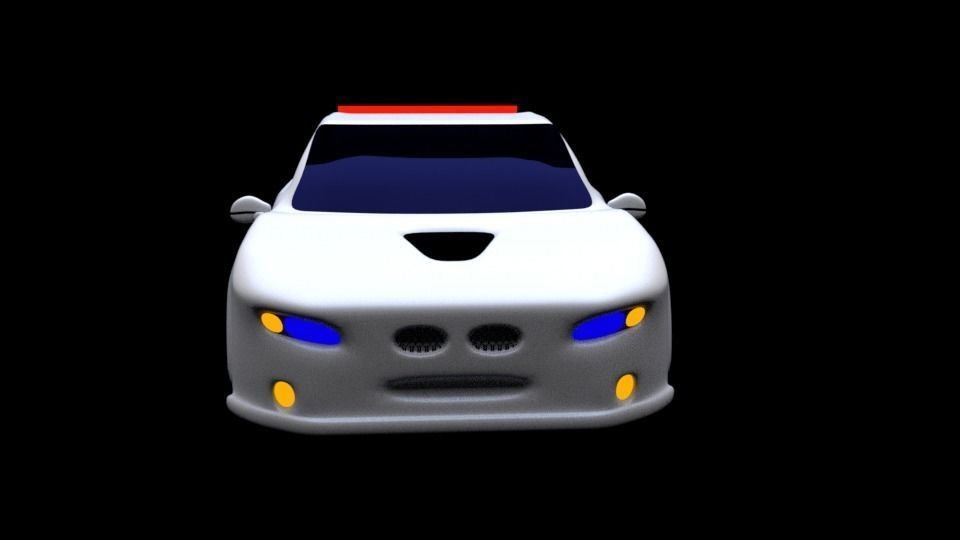 lowpoly sport car Low-poly 3D model_3