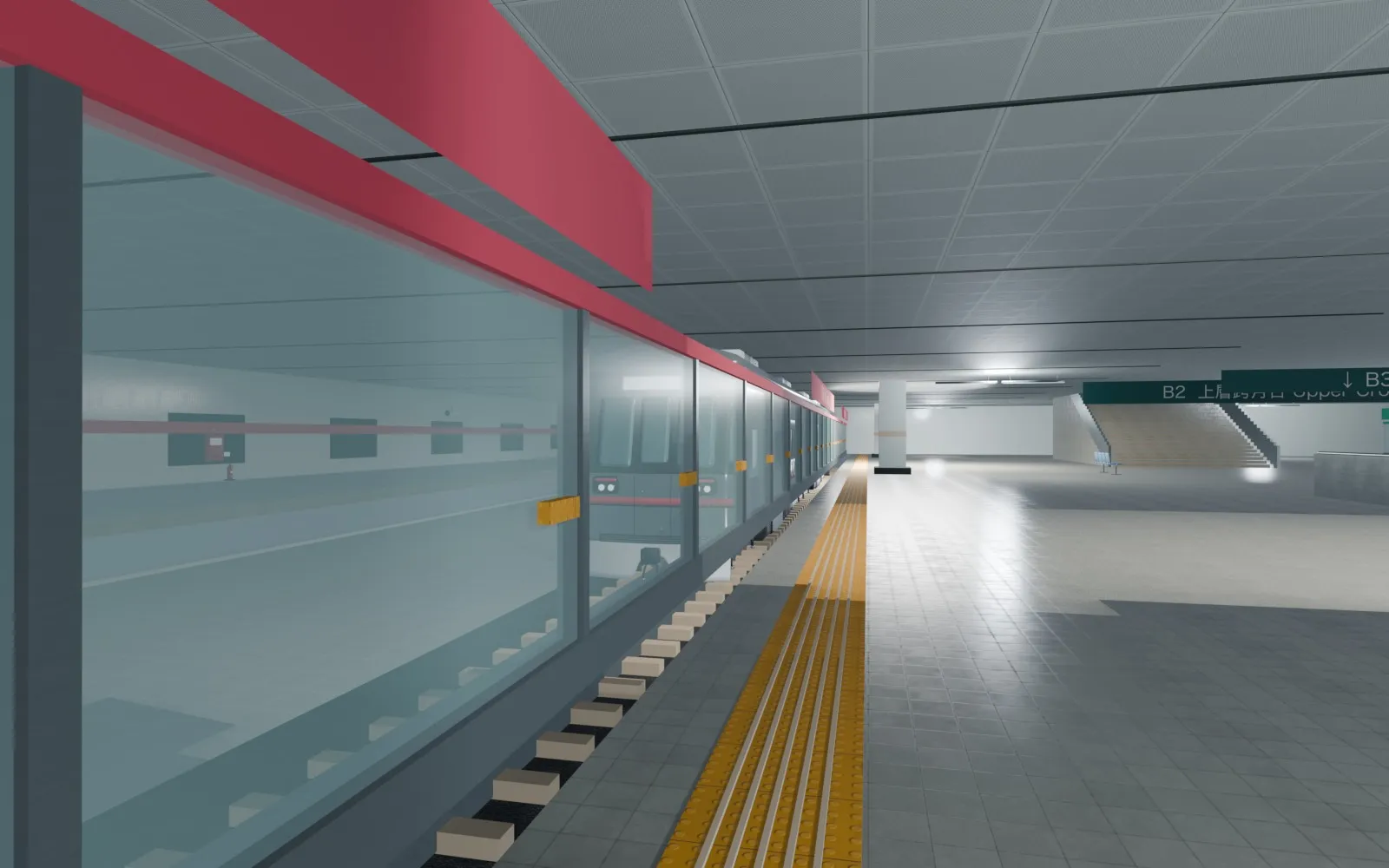 Taipei-Inspired Metro Station and Static Trains 3D model