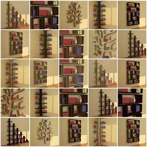 Furniture Pack - 5 Bookshelves - 5 Textures