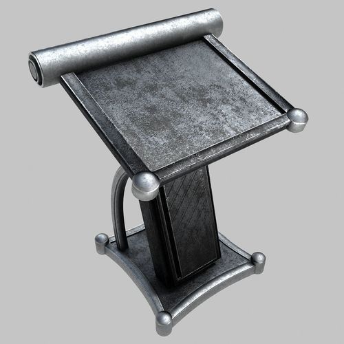 Pulpit table with metal base 3D model