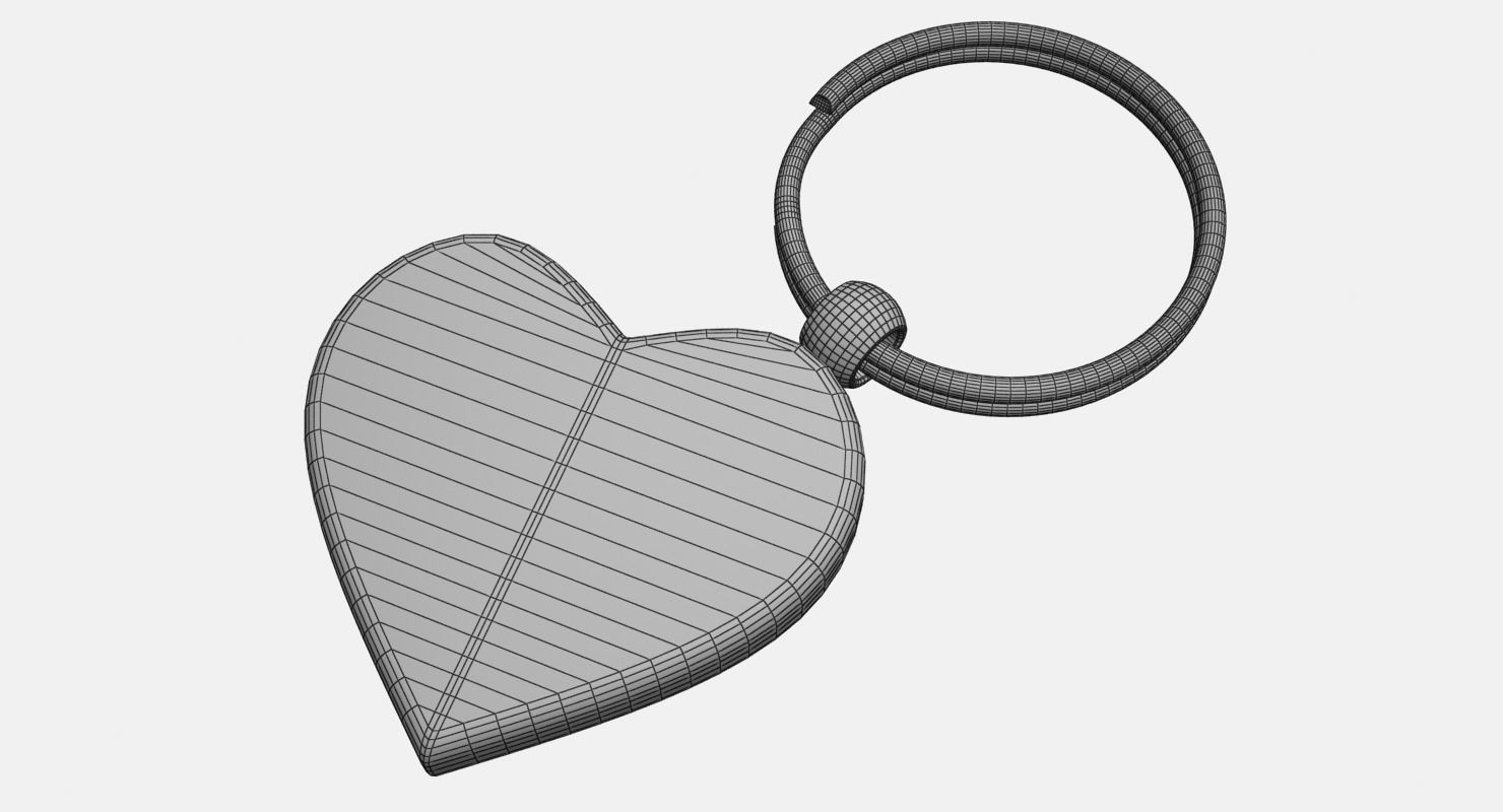 Key Chain Heart 3D model_11
