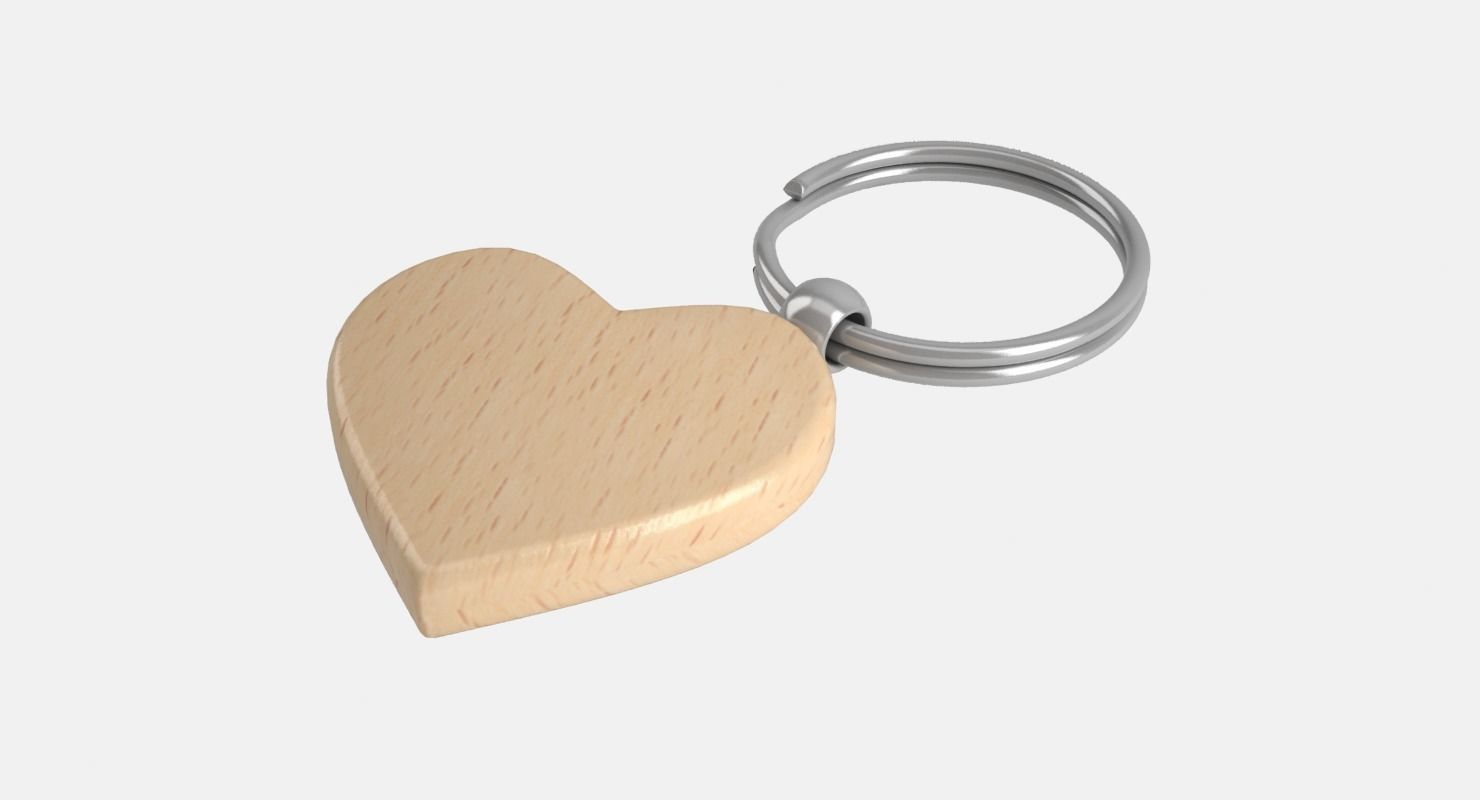 Key Chain Heart 3D model_3