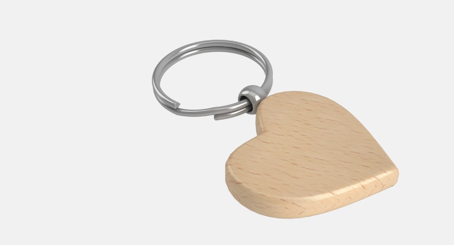 Key Chain Heart 3D model_5