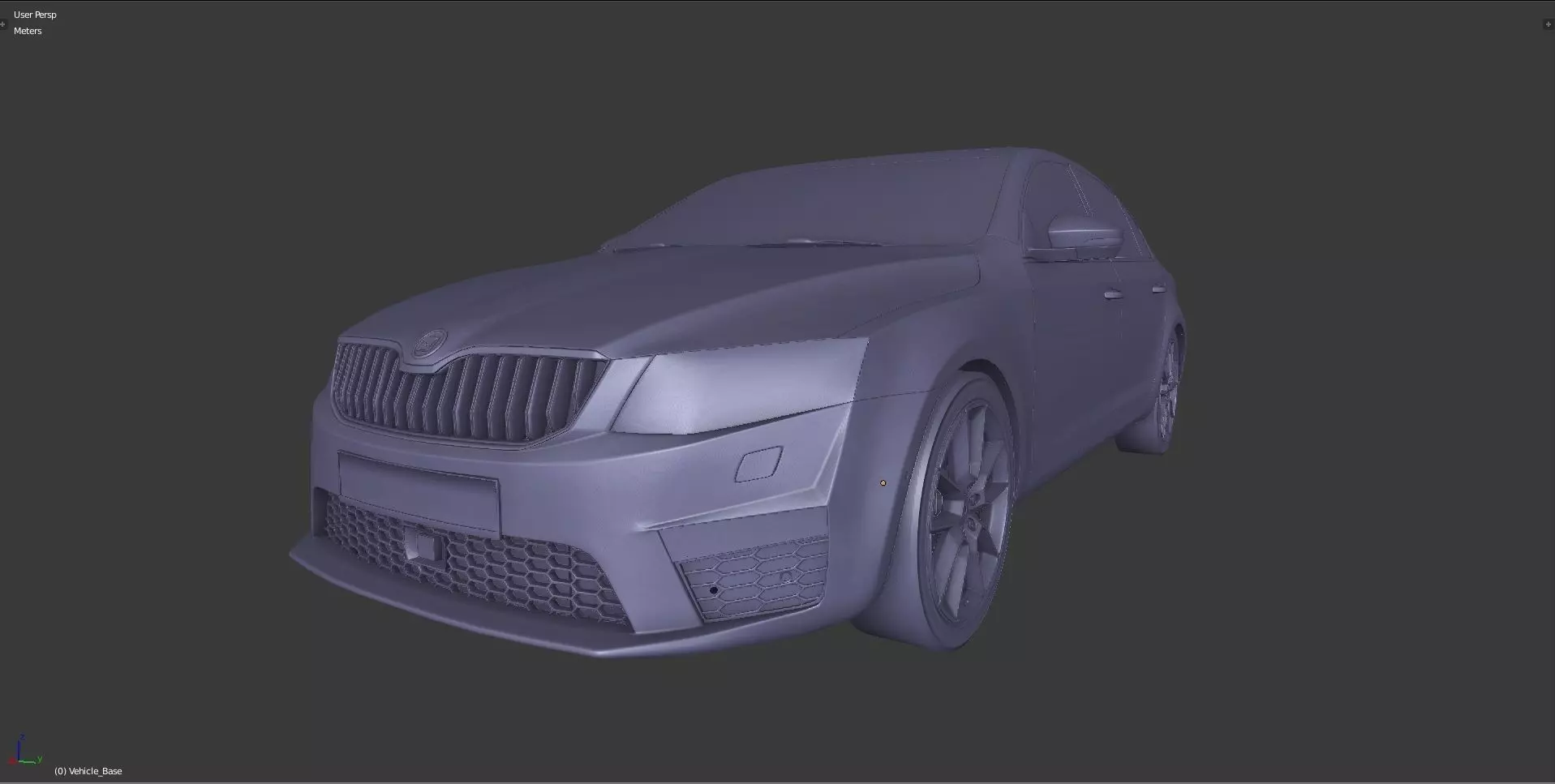 Skoda Octavia RS Game model Low-poly 3D model_0