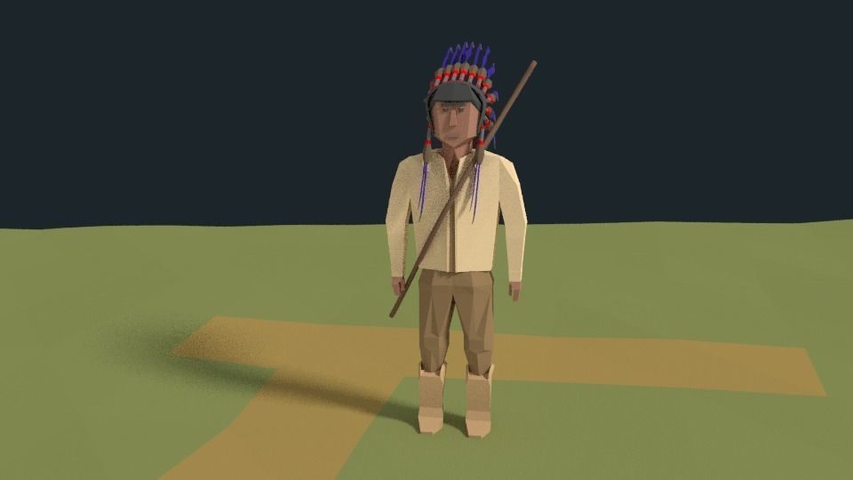 Western Scene Assets Low-poly 3D model_3