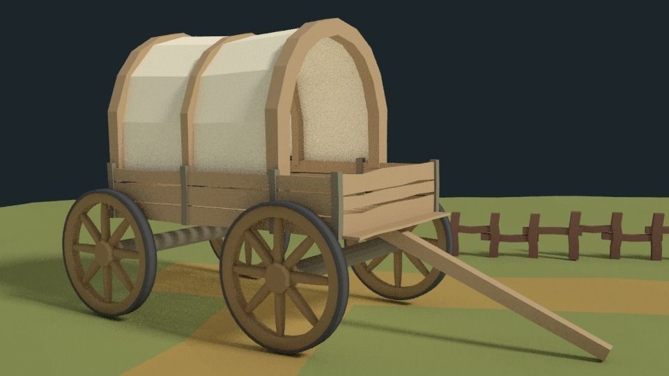 Western Scene Assets Low-poly 3D model_4