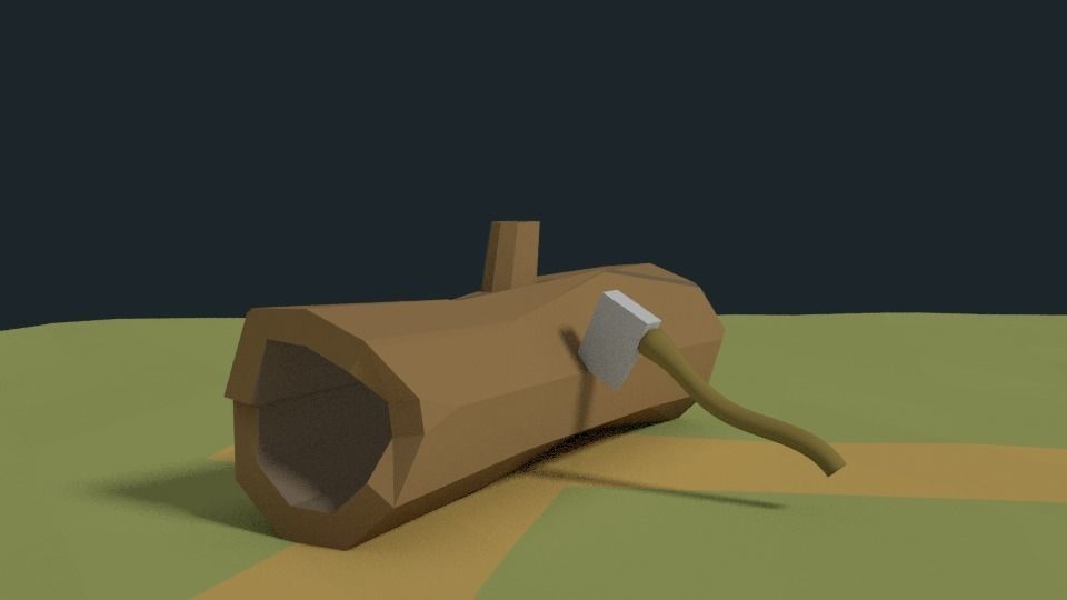 Western Scene Assets Low-poly 3D model_1