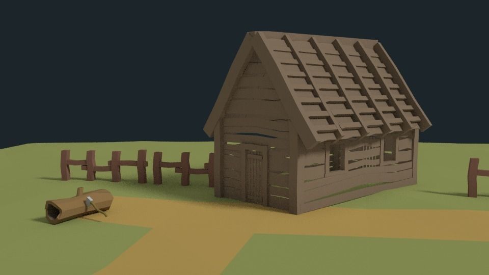 Western Scene Assets Low-poly 3D model_5