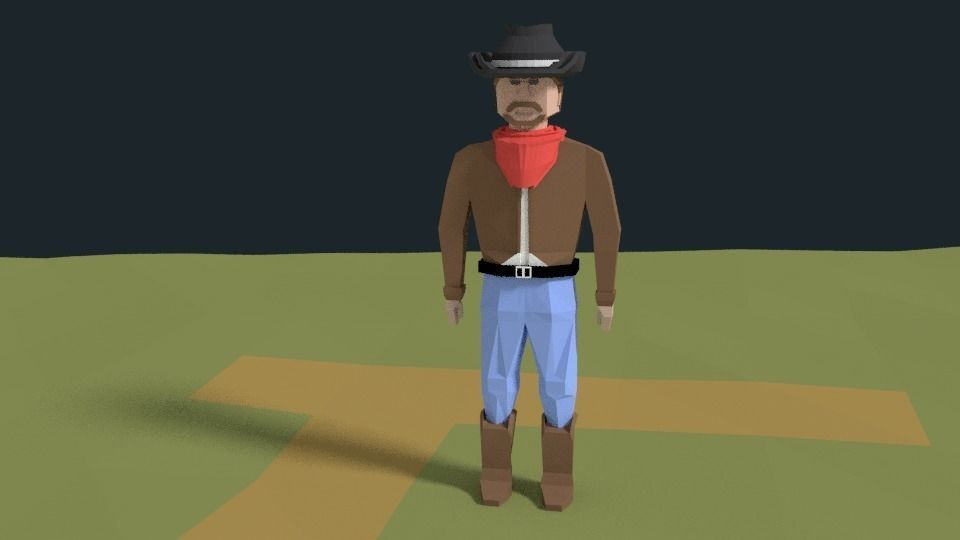 Western Scene Assets Low-poly 3D model_2